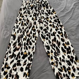 Leopard wide leg pants
